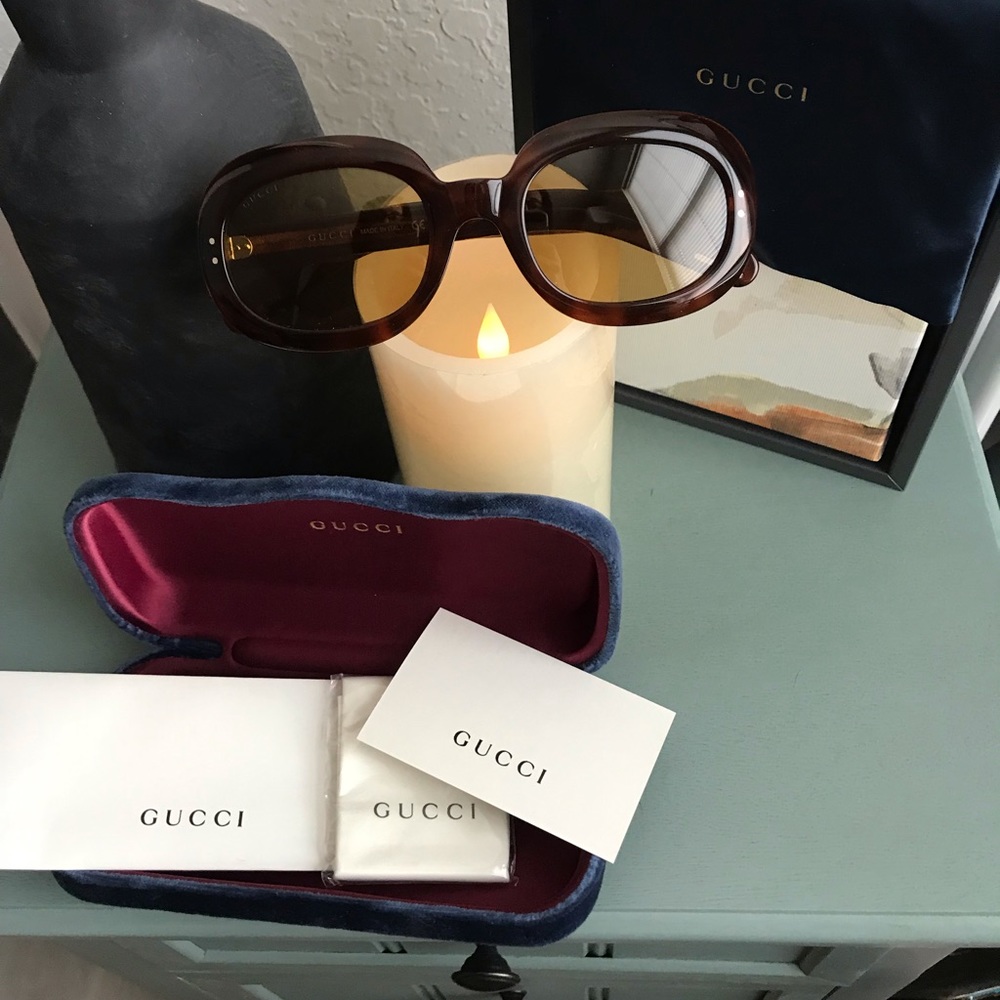 Gucci Women's Tortoise Round Sunglasses